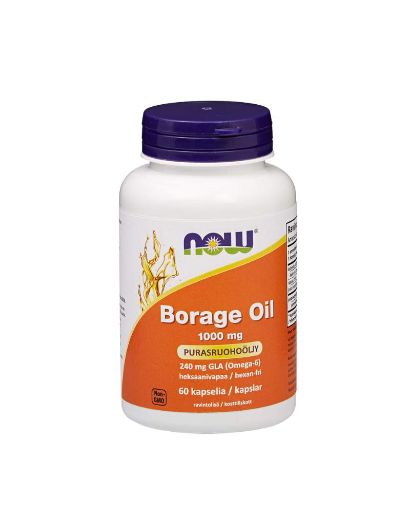 NOW Foods Borage Oil 100 mg, 60 kaps. (päiväys 7/24)