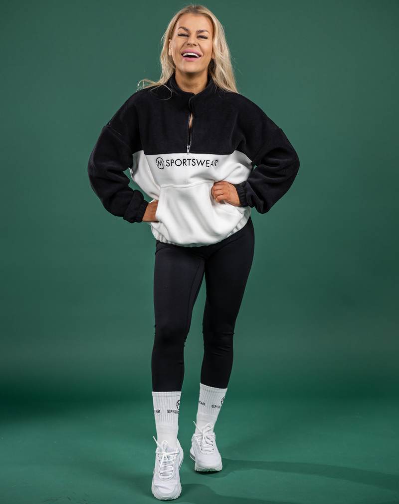 M-Sportswear Oversize Fleece Pullover, Black & White