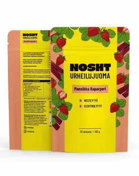 Nosht Urheilujuomajauhe, Mansikka-Raparperi, 350 g,