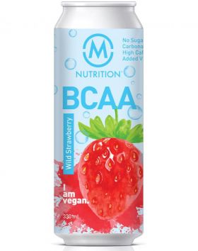 M-Nutrition BCAA-valmisjuoma, 330ml, Wild Strawberry (09/24)