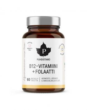 Puhdistamo B12-vitamiini + Folaatti, 60 tabl.