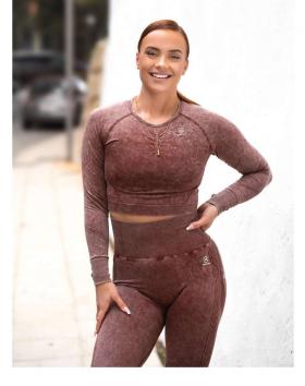 M-Sportswear Outlet Washed Long Sleeve Crop Top