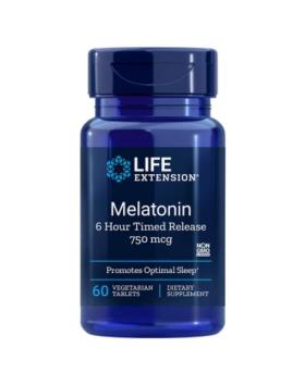 LifeExtension Melatonin 6 Hour Time Release, 60 kaps.